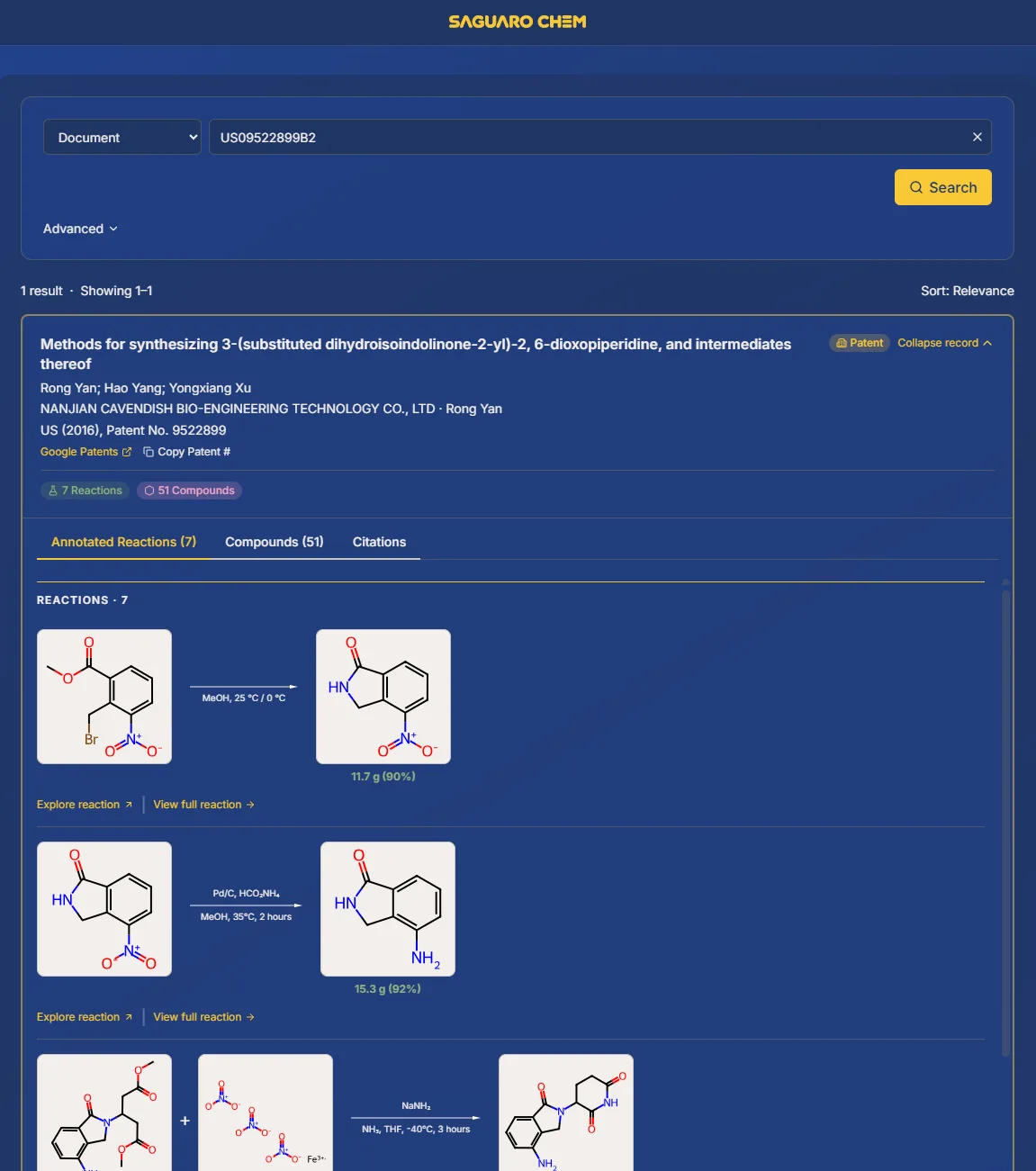 Saguaro Chem source document view
